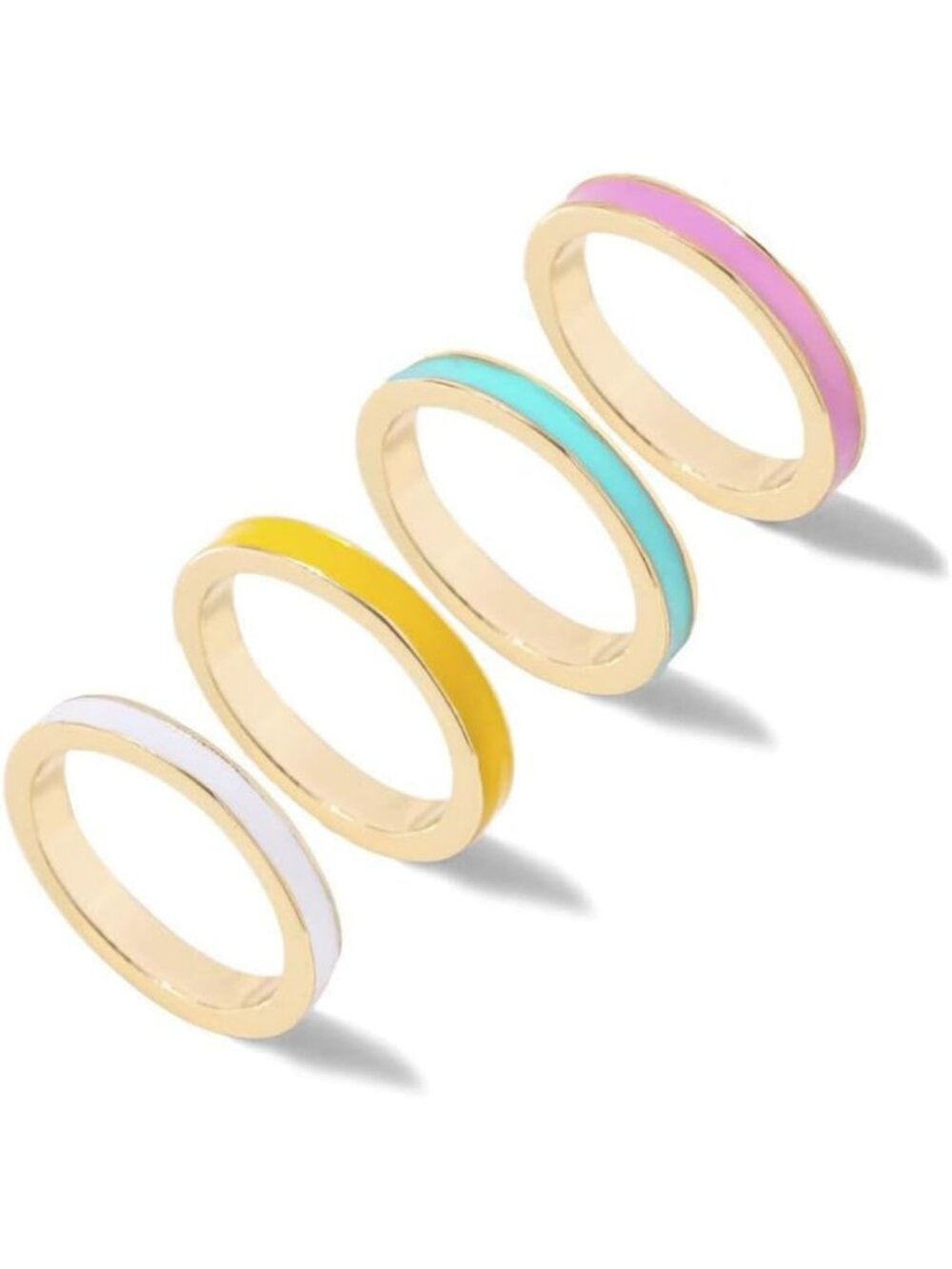 Colorful Stacking Rings Set for Women | Boho Enamel Knuckle & Midi Ring Set